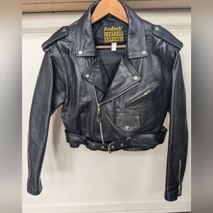 90s cropped leather jacket